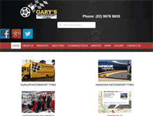 Tablet Screenshot of garysmotorsporttyres.com.au